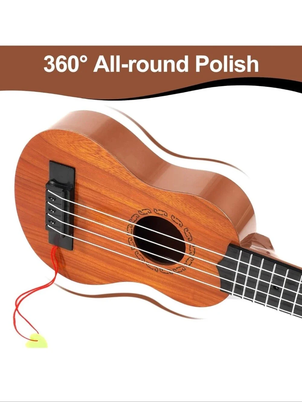 Kids Wooden Ukulele Toy - Natural Wood Finish